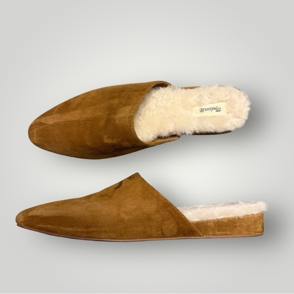 Madewell The Suede Kasey Mule in Faux Shearling in Acorn Sz 8.5 - Picture 8 of 9